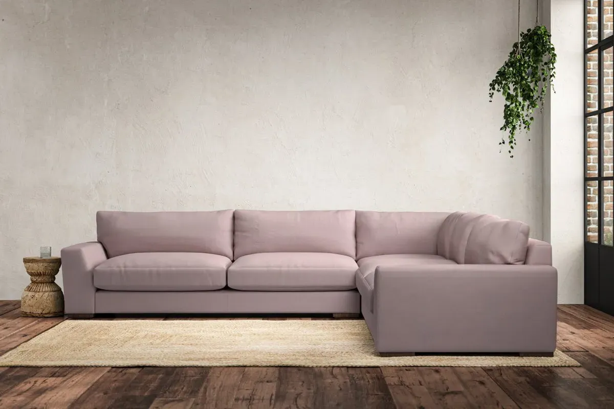 Guddu Left Hand Corner Sofa - Lavender, Recycled Cotton