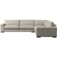 Guddu Left Hand Corner Sofa - Natural, Linen