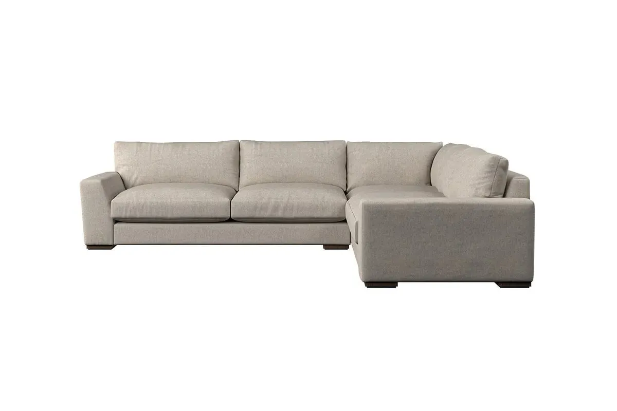 Guddu Left Hand Corner Sofa - Natural, Linen