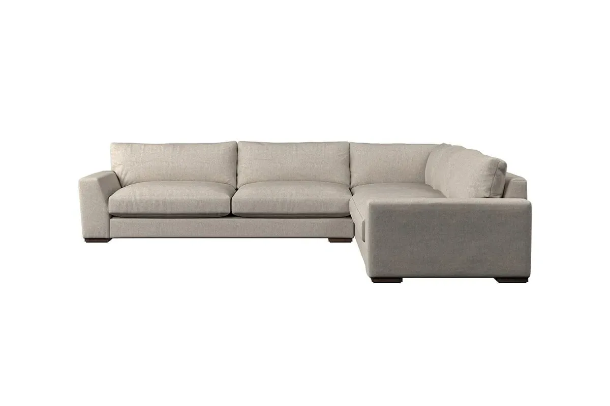 Guddu Left Hand Corner Sofa - Natural, Linen