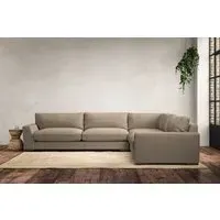 Guddu Left Hand Corner Sofa - Pebble, Linen