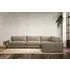 Guddu Left Hand Corner Sofa - Pebble, Linen