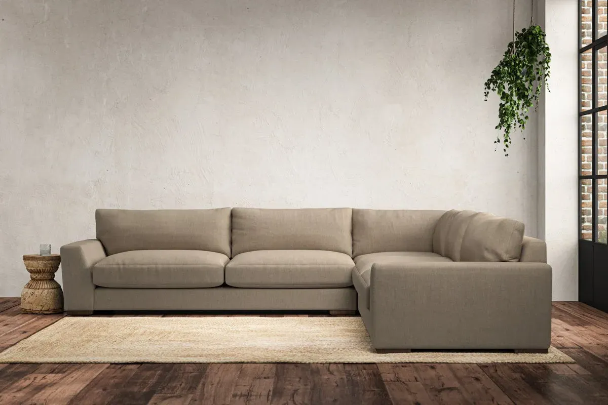 Guddu Left Hand Corner Sofa - Pebble, Linen