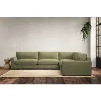 Guddu Left Hand Corner Sofa - Sage, Linen