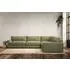 Guddu Left Hand Corner Sofa - Sage, Linen
