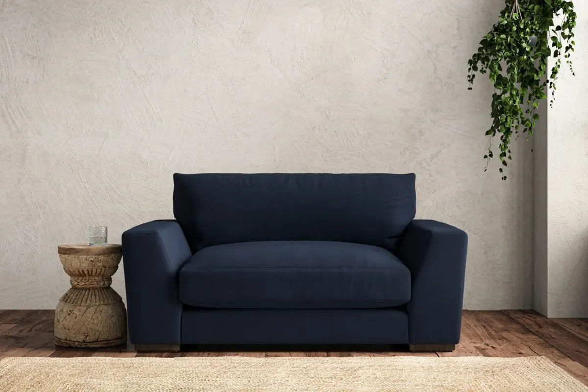 Guddu Love Seat - Indigo, Brera Linen