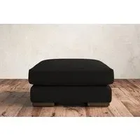 Guddu Medium Dining Footstool - Charcoal, Brera Linen