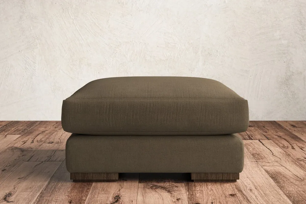 Guddu Medium Dining Footstool - Chestnut, Brera Linen