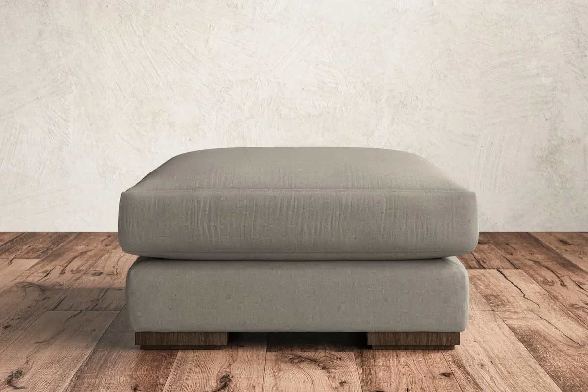 Guddu Medium Dining Footstool - Flax, Recycled Cotton