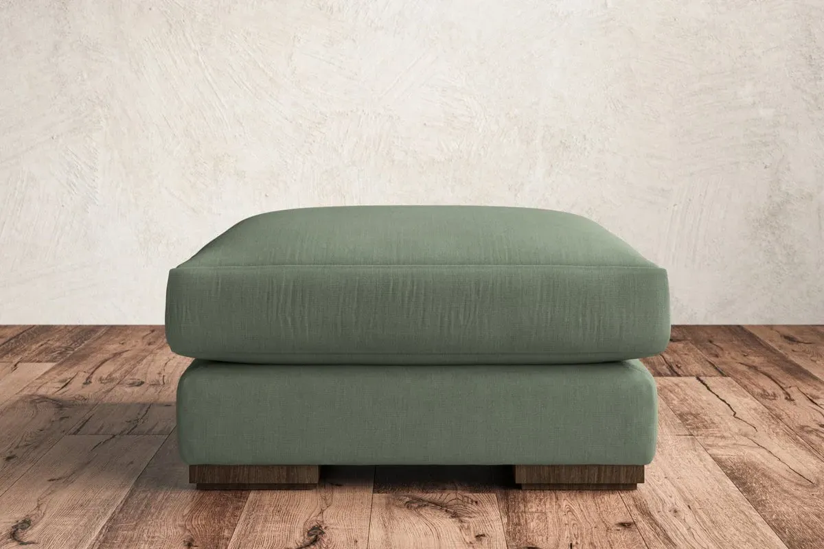 Guddu Medium Dining Footstool - Jade, Brera Linen