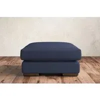 Guddu Medium Dining Footstool - Navy, Recycled Cotton