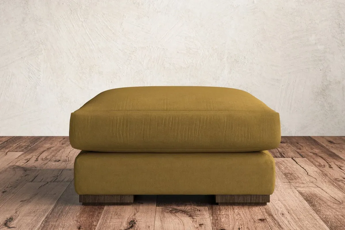 Guddu Medium Dining Footstool - Ochre, Recycled Cotton