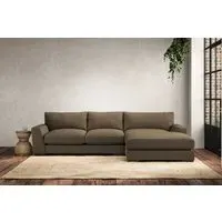 Guddu Medium Left Hand Chaise Sofa - Chestnut, Linen