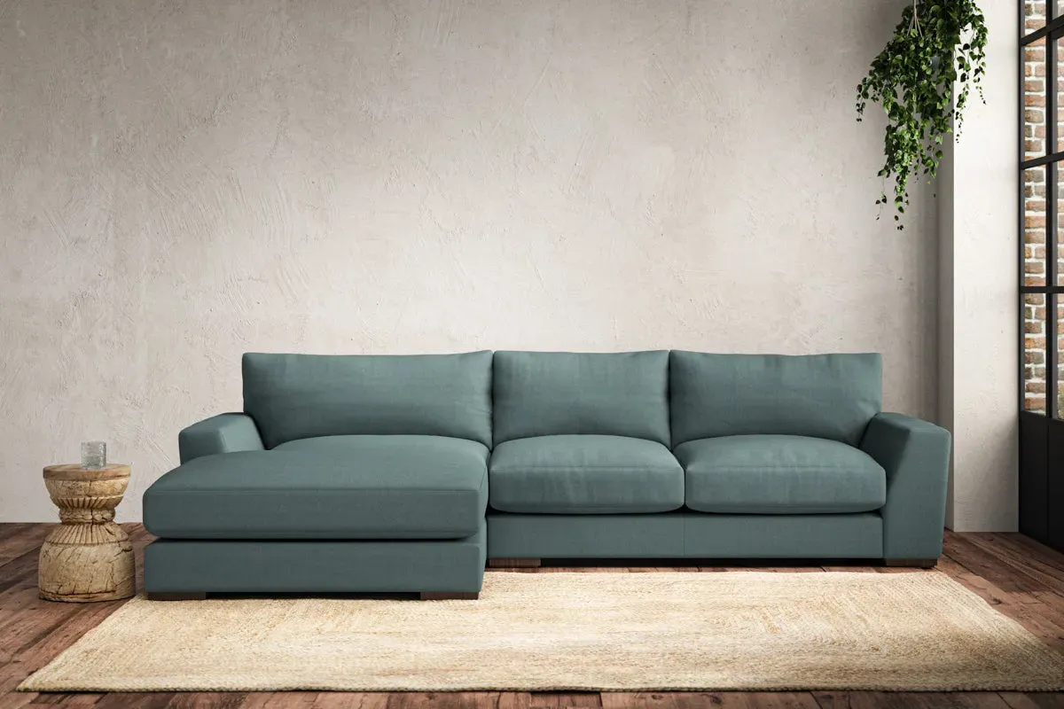 Guddu Medium Right Hand Chaise Sofa - Airforce, Recycled Cotton image