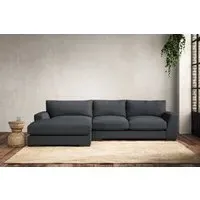 Guddu Medium Right Hand Chaise Sofa - Thunder, Recycled Cotton