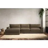 Guddu Right Hand Chaise Sofa - Chestnut, Linen