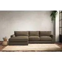 Guddu Right Hand Chaise Sofa - Chestnut, Linen