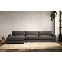 Guddu Right Hand Chaise Sofa - Granite, Linen