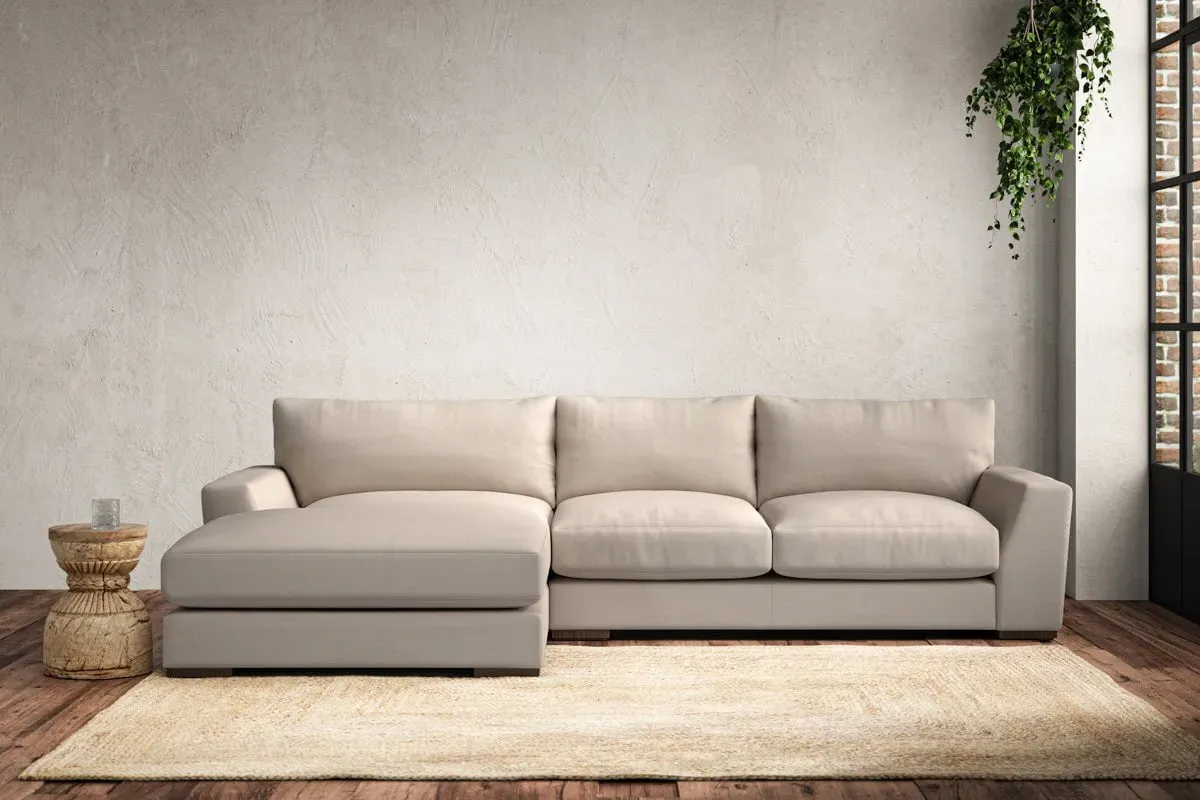 Guddu Right Hand Chaise Sofa Medium - Natural, Recycled Cotton