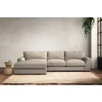 Guddu Right Hand Chaise Sofa Medium - Stone, Recycled Cotton