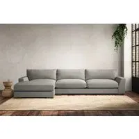 Guddu Right Hand Chaise Sofa - Smoke, Linen