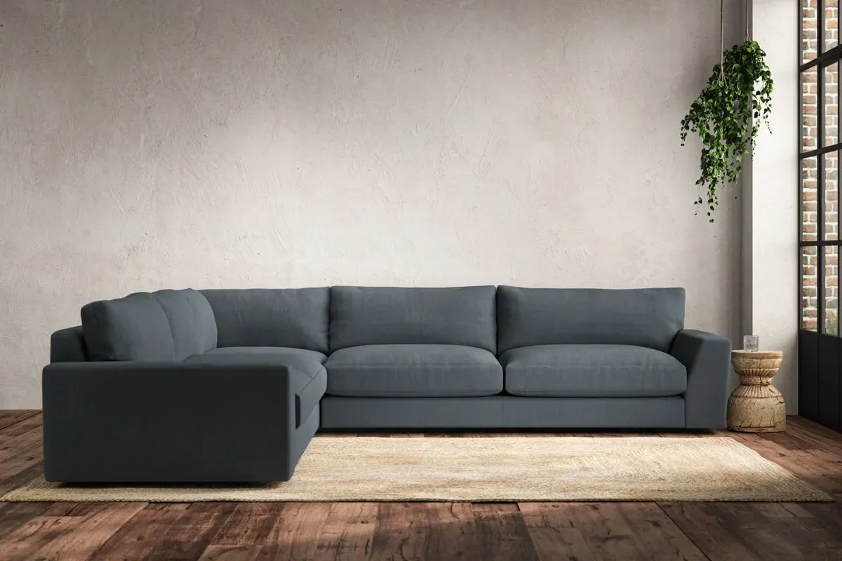 Guddu Right Hand Corner Sofa - Dusk, Linen