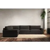 Guddu Right Hand Corner Sofa - Espresso, Linen
