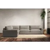 Guddu Right Hand Corner Sofa - Flax, Cotton
