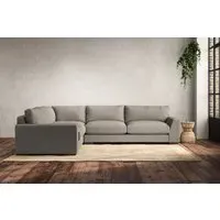 Guddu Right Hand Corner Sofa - Flax, Recycled Cotton