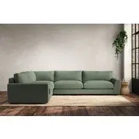 Guddu Right Hand Corner Sofa - Jade, Linen