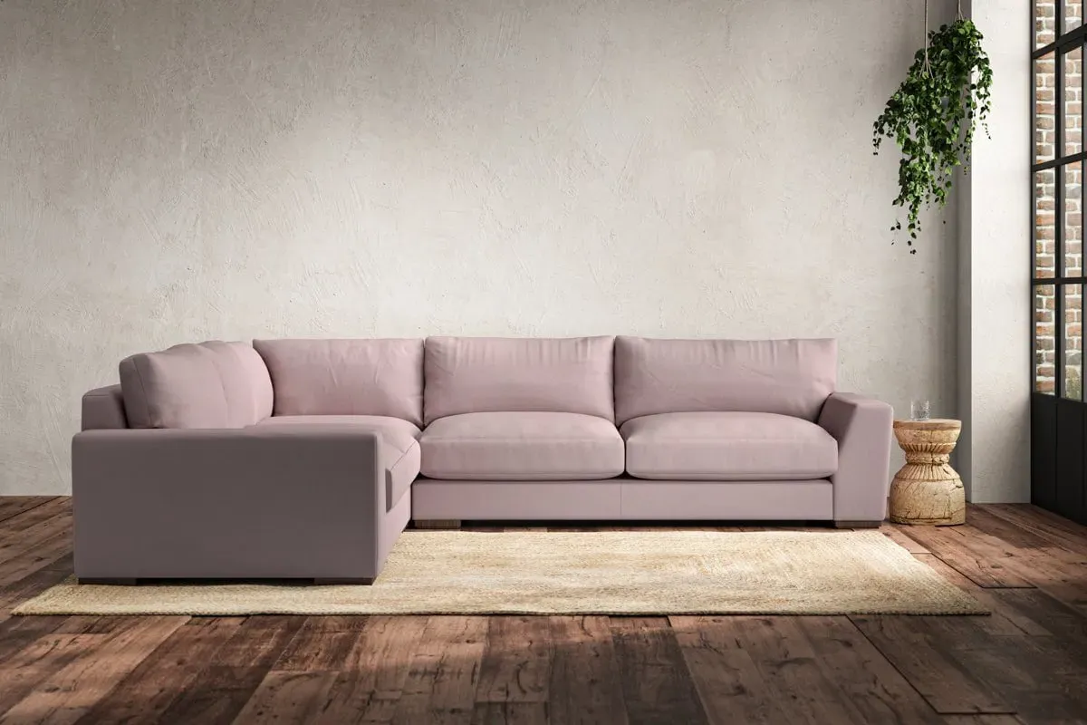 Guddu Right Hand Corner Sofa - Lavender, Recycled Cotton