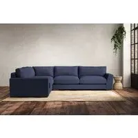 Guddu Right Hand Corner Sofa - Navy, Recycled Cotton