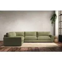 Guddu Right Hand Corner Sofa - Sage, Linen