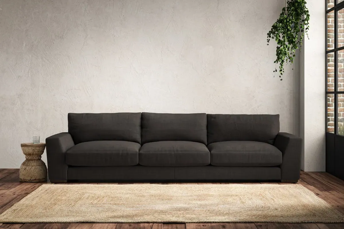 Guddu Super Grand Sofa - Espresso, Brera Linen