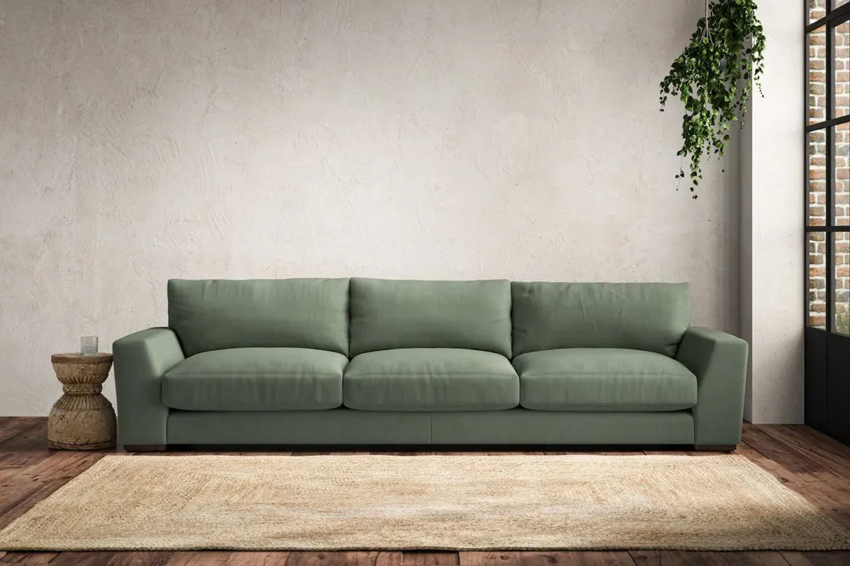 Guddu Super Grand Sofa - Jade, Brera Linen