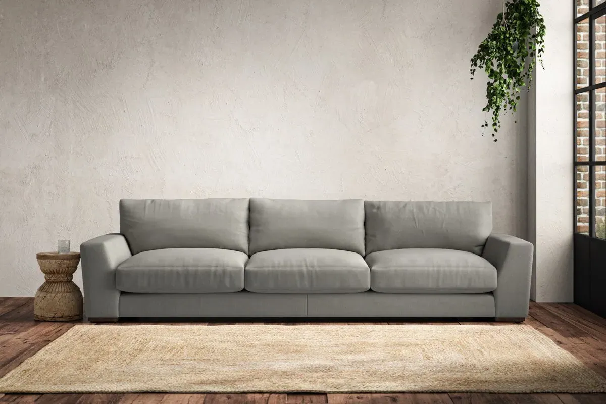 Guddu Super Grand Sofa - Smoke, Brera Linen