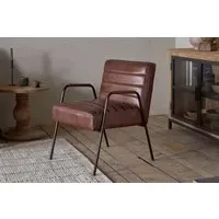 Hadithi Leather Occasional Dining Chair - Chocolate Brown