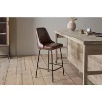 Harsha Leather Counter Dining Chair - Chocolate Brown
