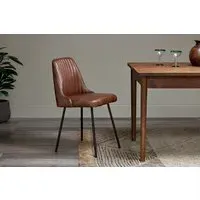 Harsha Leather Dining Chair - Chocolate Brown