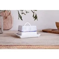 Iba Butter Dish - Indigo, White Clay alternate view