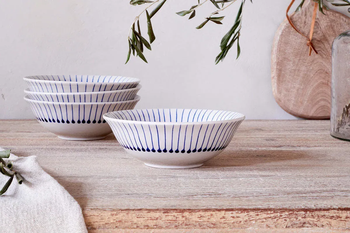 Iba Large Cereal Bowl - Indigo, White Clay product