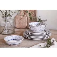 Iba Set of 12 Dinnerware Set - Indigo, White Clay alternate view
