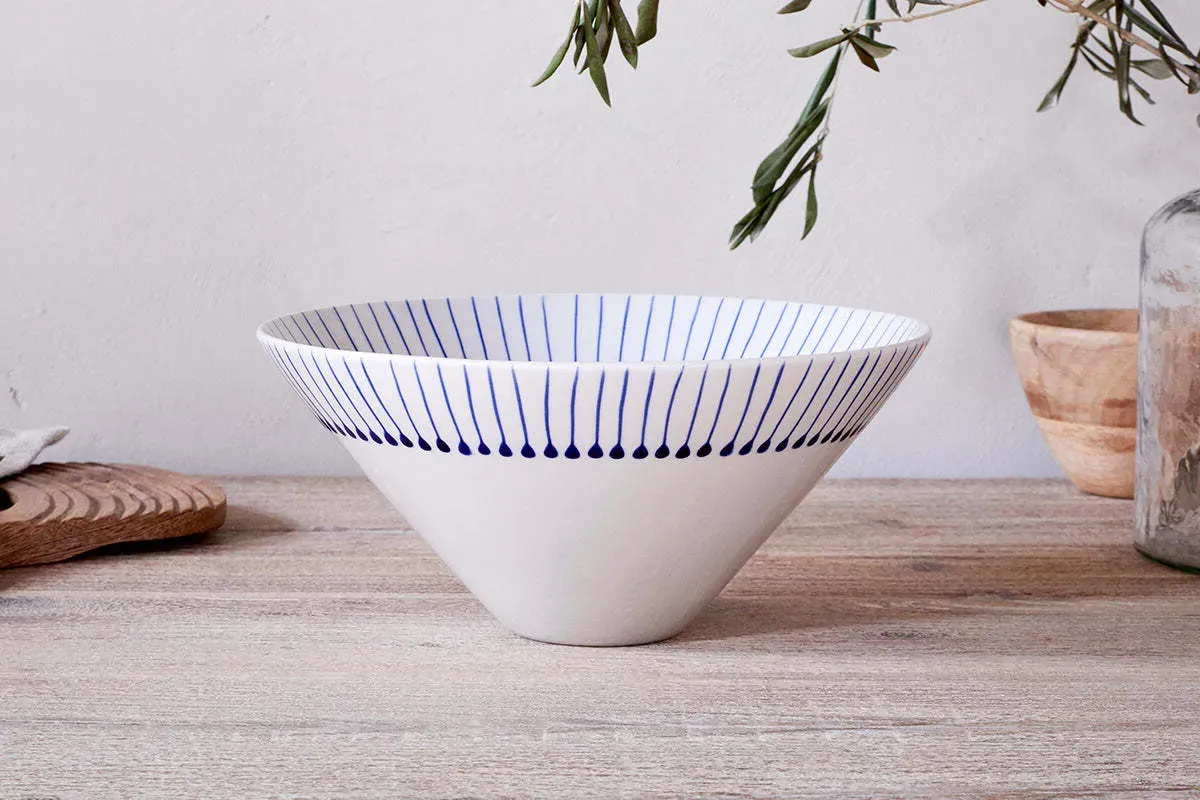 Iba Small Serving Bowl - Indigo, White Clay product