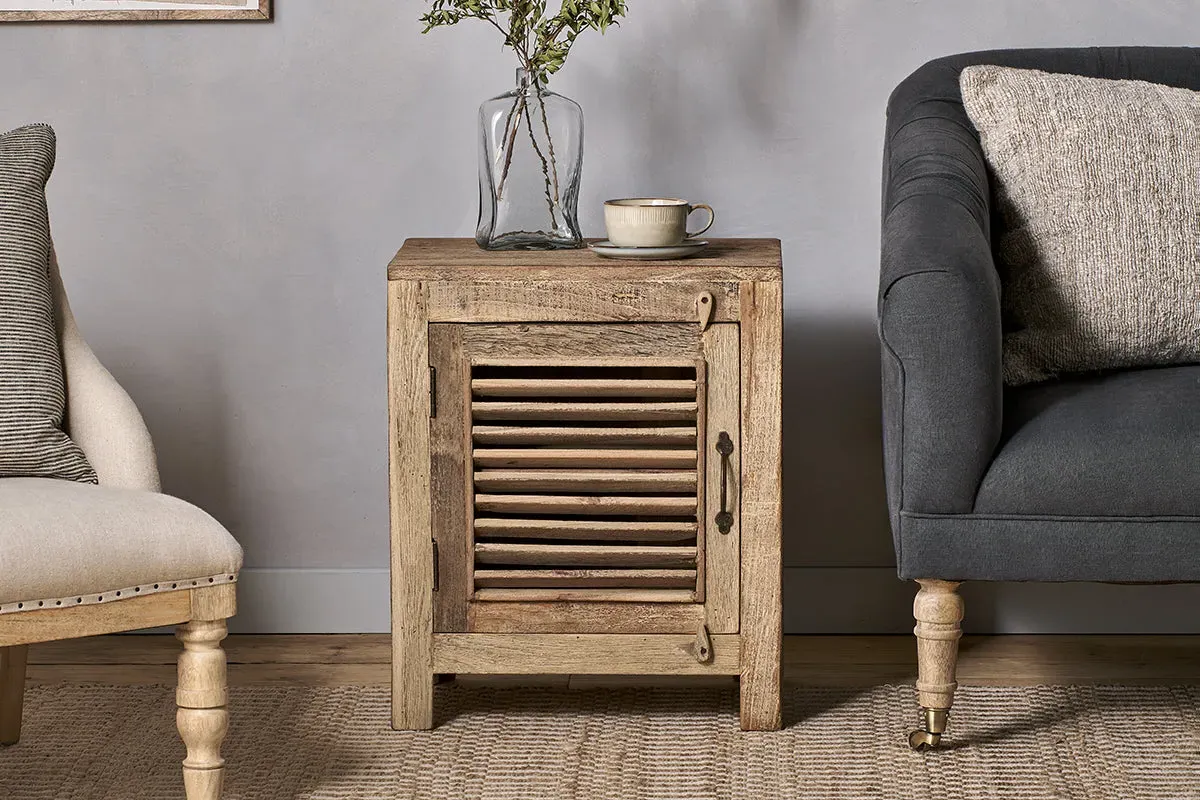 Ibo Reclaimed Slatted Storage Cabinet - Natural image