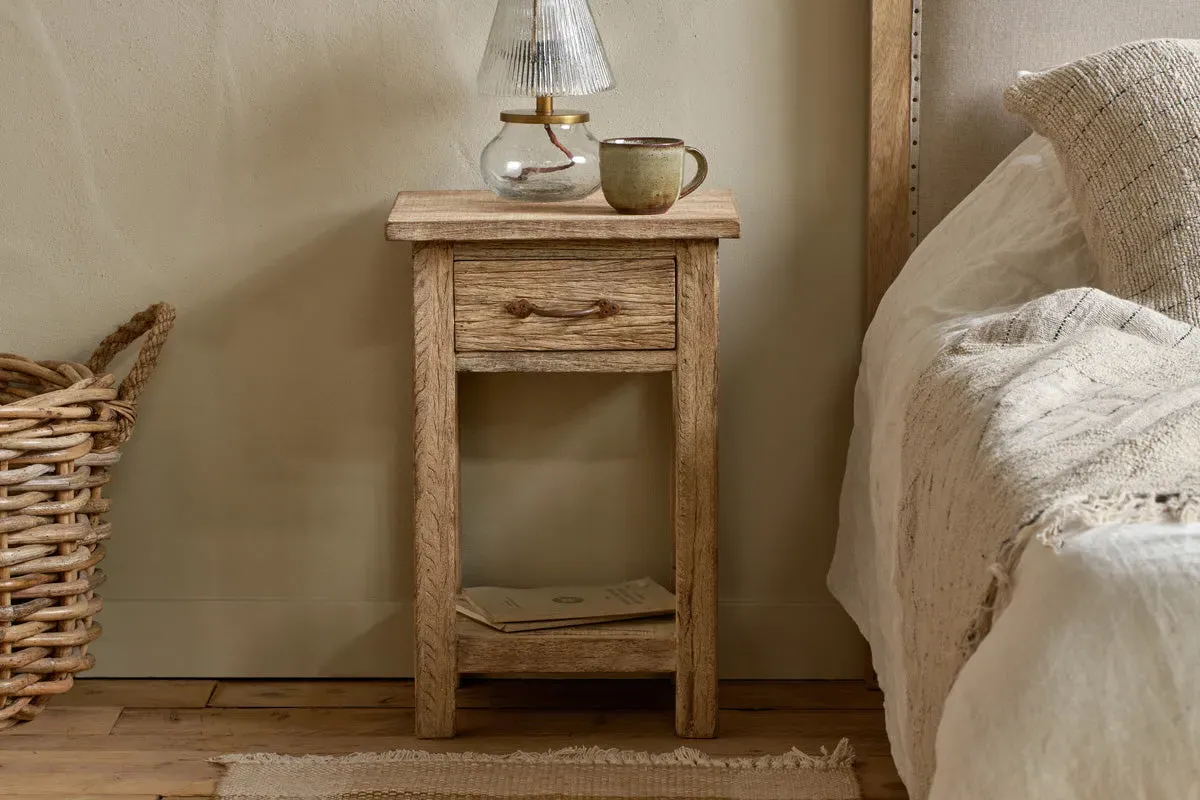 Ibo Reclaimed Wood Bedside Table - Natural image