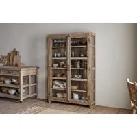 Ibo Reclaimed Wood & Glass Cabinet Wide - Natural alternate view