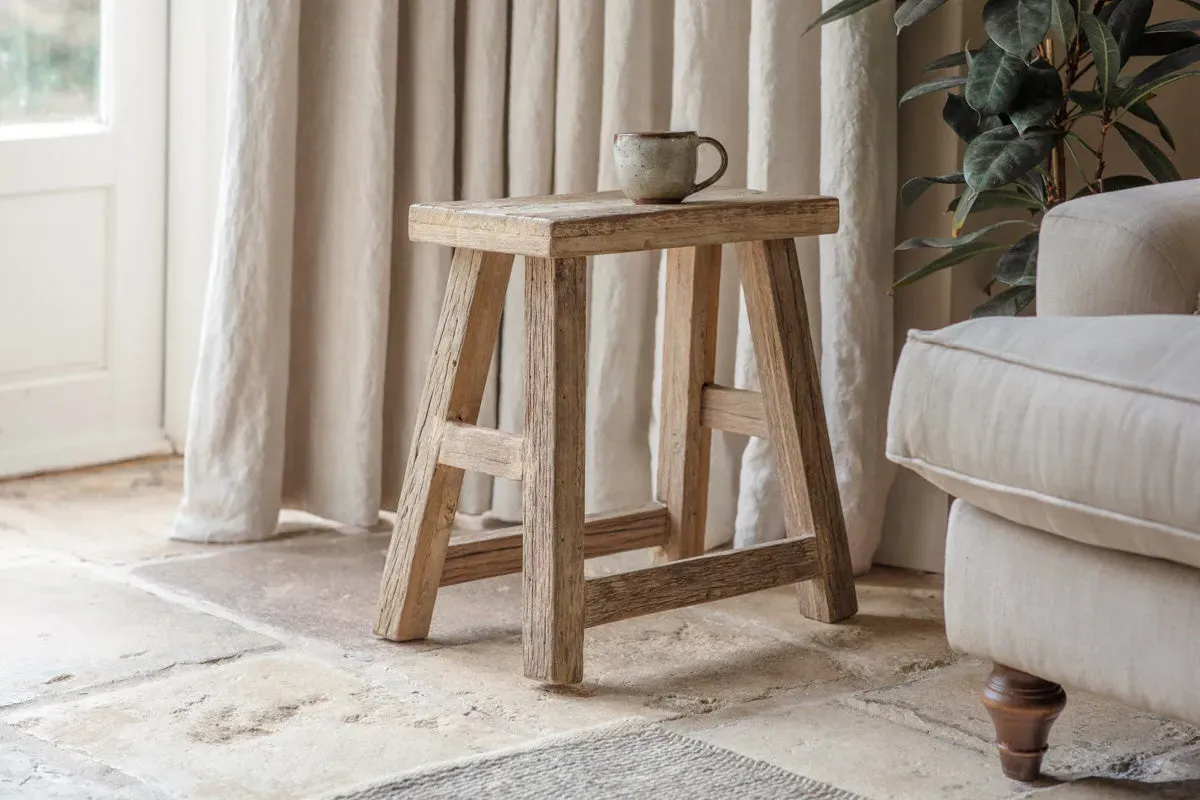 Ibo Reclaimed Wood Low Dining Stool - Natural image