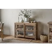 Ibo Reclaimed Wood Sideboard with Glass Panels - Natural