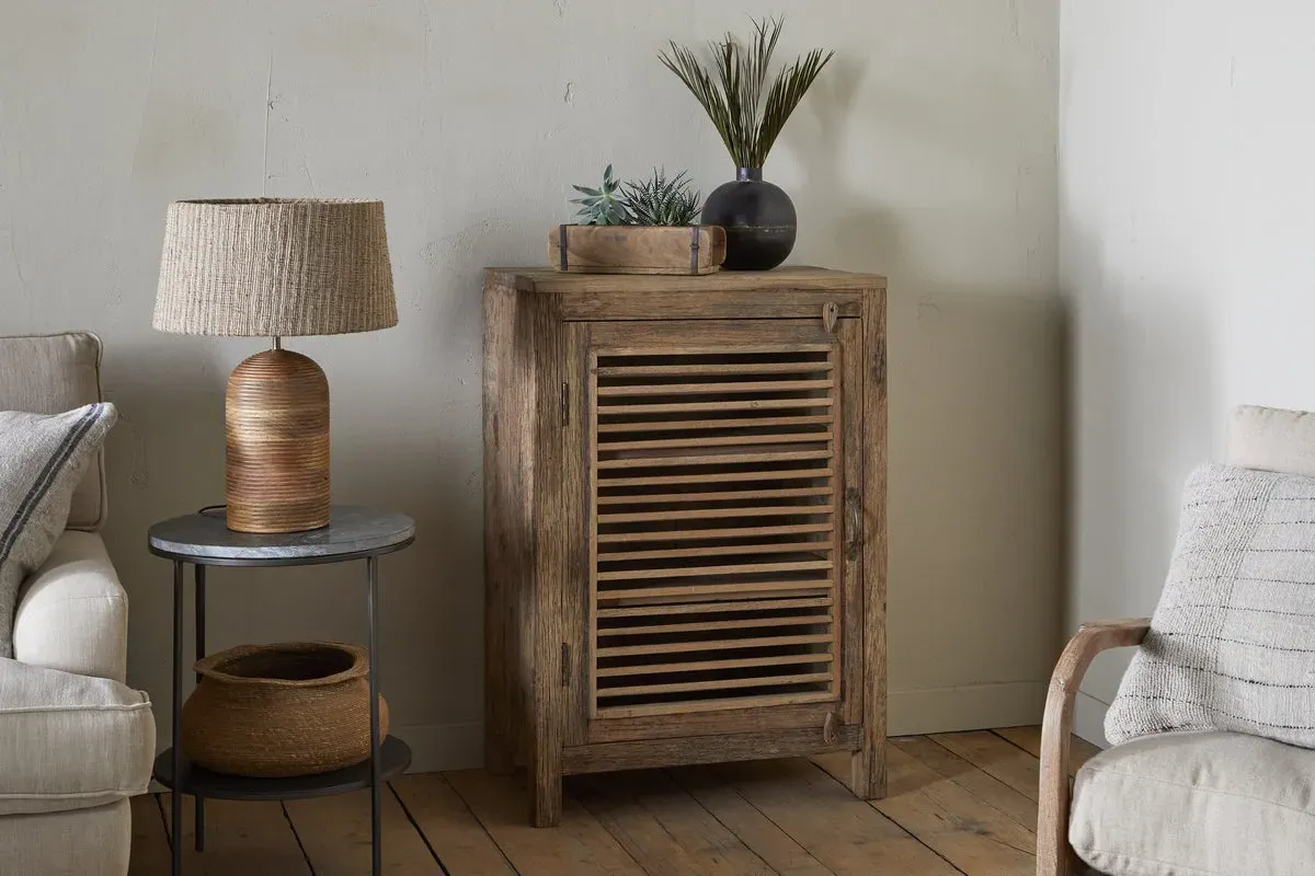 Ibo Reclaimed Wood Slatted Low Cabinet - Natural product