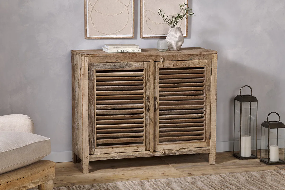 Ibo Slatted Sideboard - Natural, Reclaimed Wood image